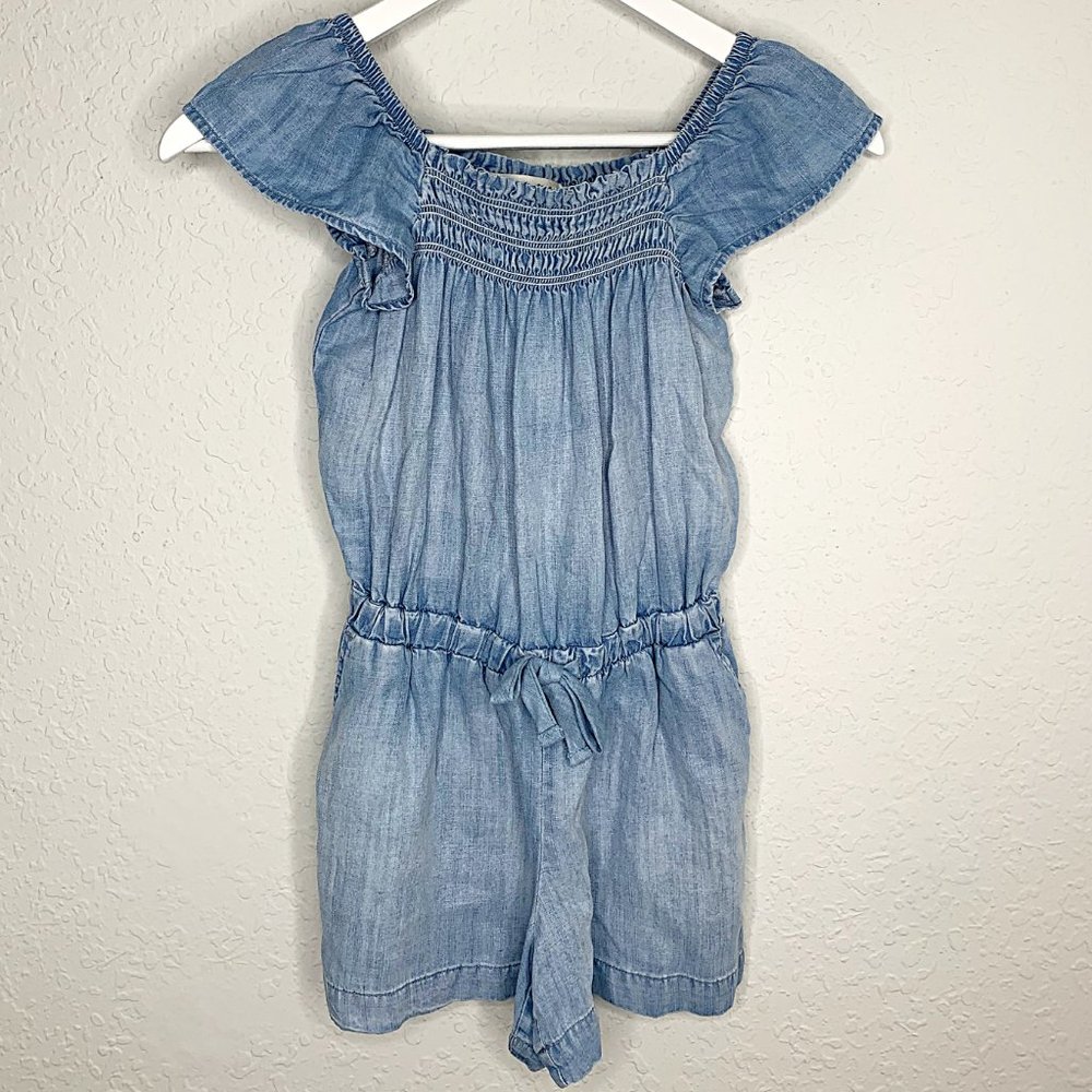 Anthropologie Cloth & Stone Sweet Chambray Kids Romper in Denim - Picture 6 of 12